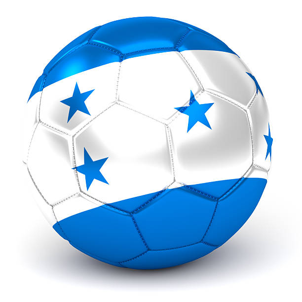 soccer ball with honduran flag a soccer ball with flag of honduras, isolated on white hondurian flag stock pictures, royalty-free photos & images