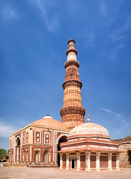 qutb minar - new delhi delhi india marble foto e immagini stock