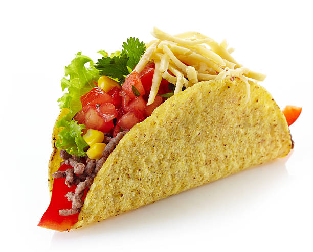 istock Mexican food Taco on a white background 488498629