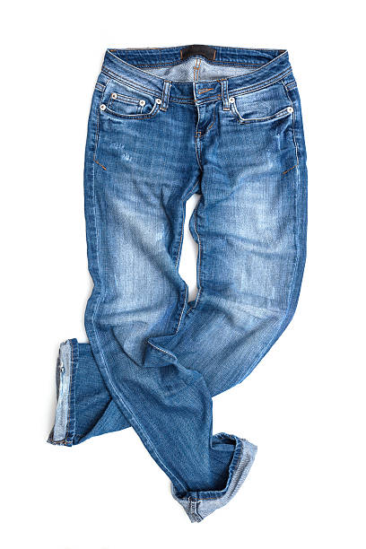 jeans, isolato su sfondo bianco - pantaloni aderenti foto e immagini stock