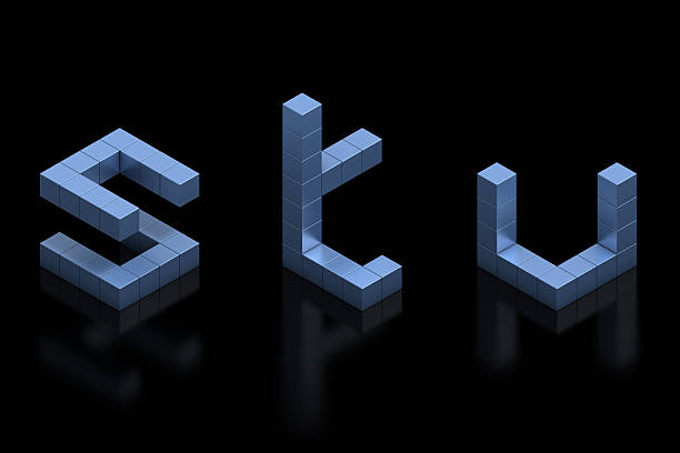 istock cubical 3d font letters S, T, U 488499531