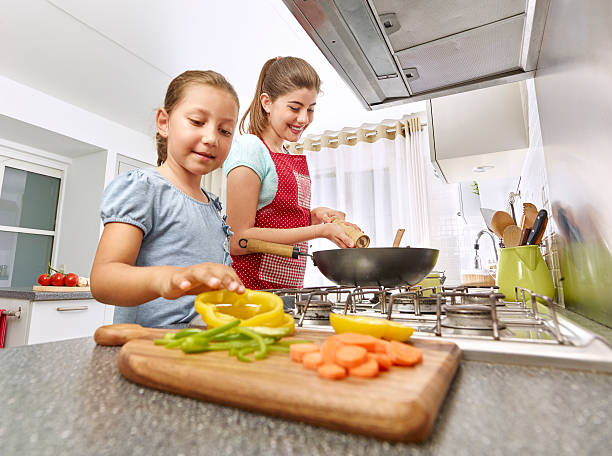 istock Mother and daughter cooking in kitchen 488500306