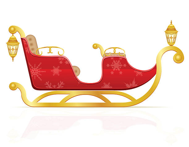 istock red christmas sleigh of santa claus vector illustration 488502262