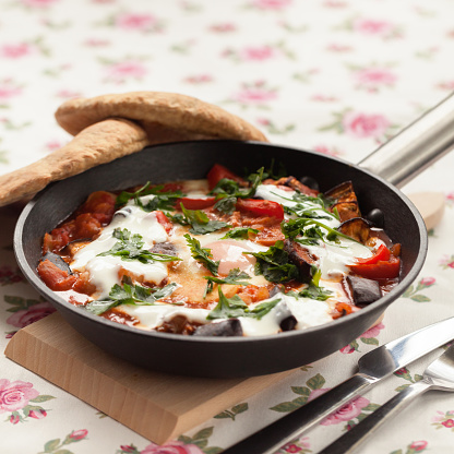 Home made Shakshuka in a pan