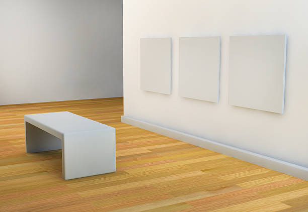 istock white walls art gallery or studio with viewing seat 488502487
