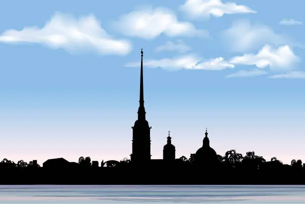 Vector illustration of St. Petersburg landmark, Russia.