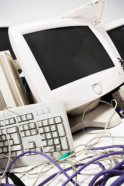 istock Pile of computer hardware equipment close-up 488504033