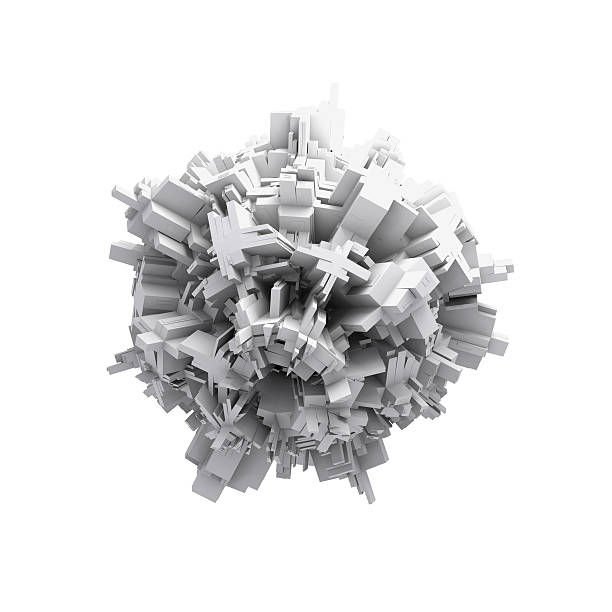 abstracto blanco digital 3d aislado spheric objeto - alphabet three dimensional shape three dimensional design element fotografías e imágenes de stock