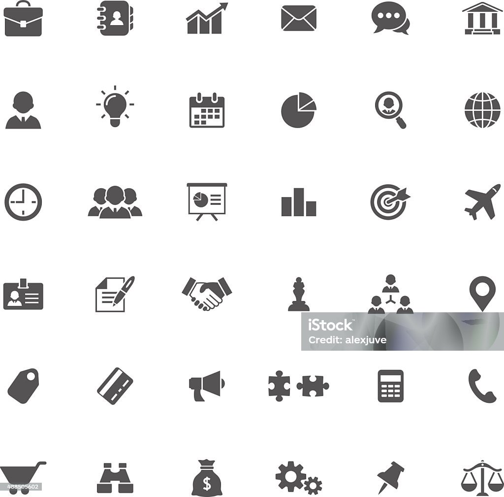 Business icons Set of 36 business icons. All objects separated in layers. Icon Symbol stock vector