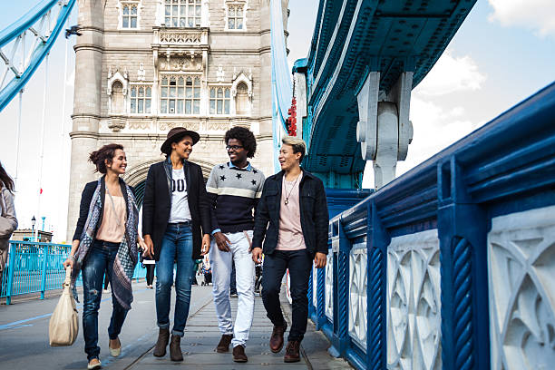 istock Vacation in London with friends on Tower Bridge 488506168