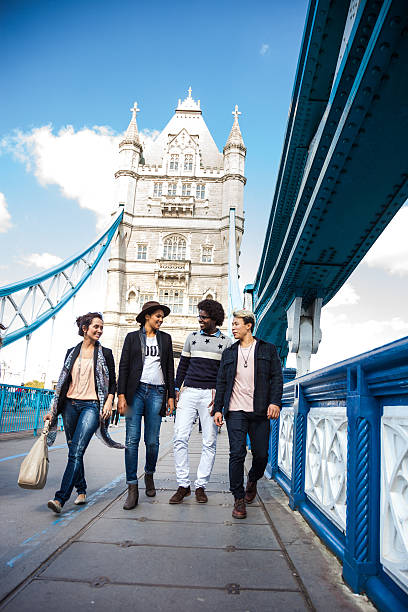 istock Vacation in London with friends on Tower Bridge 488506532