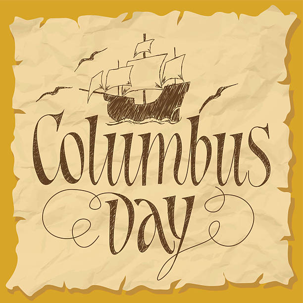 illustrazioni stock, clip art, cartoni animati e icone di tendenza di columbus day - caravel nautical vessel sailing ship passenger ship