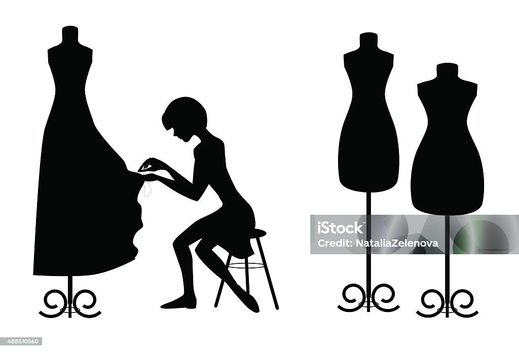Silhouettes designer and mannequins  2015 stock vector