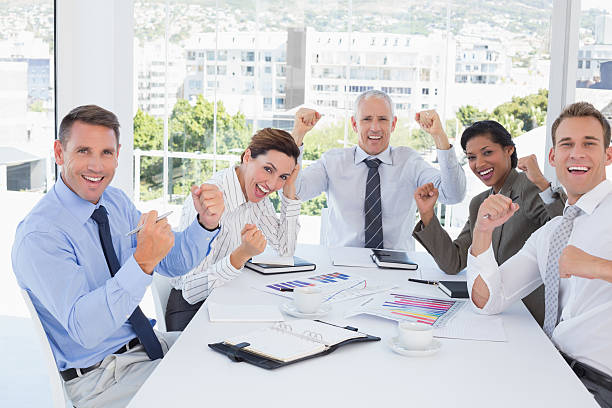 istock Business team celebrating a good job 488511652