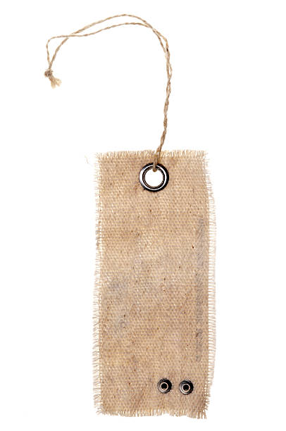 istock Linen price tag with bow 488513448