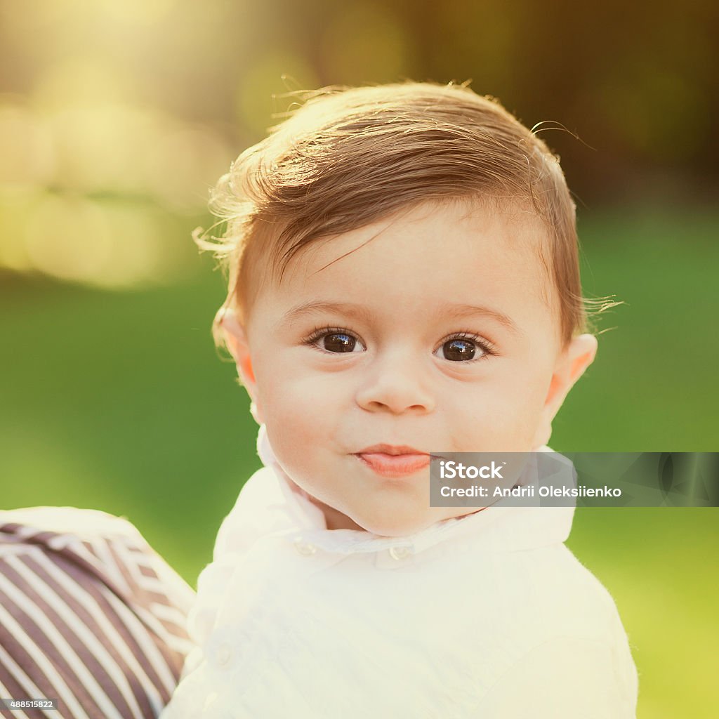 Portrait Of Beautiful Smiling Cute Baby Boy Stock Photo - Download ...