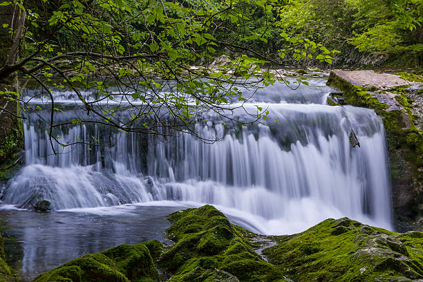 istock waterfall in the gorge Chernigovka 488516264