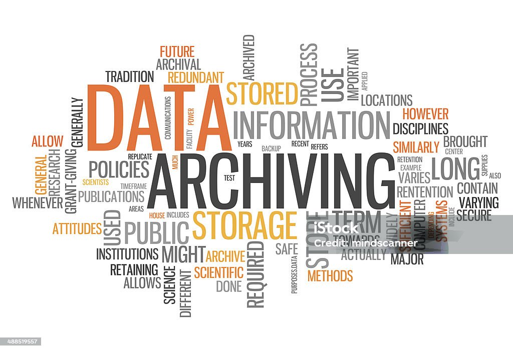 Archiving Word Word Cloud Data Archiving Stock Illustration - Download Image Now ...