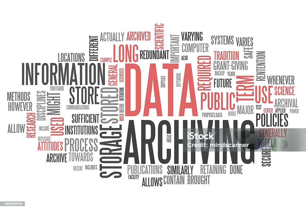 Archiving Word Word Cloud Data Archiving Stock Illustration - Download Image Now ...