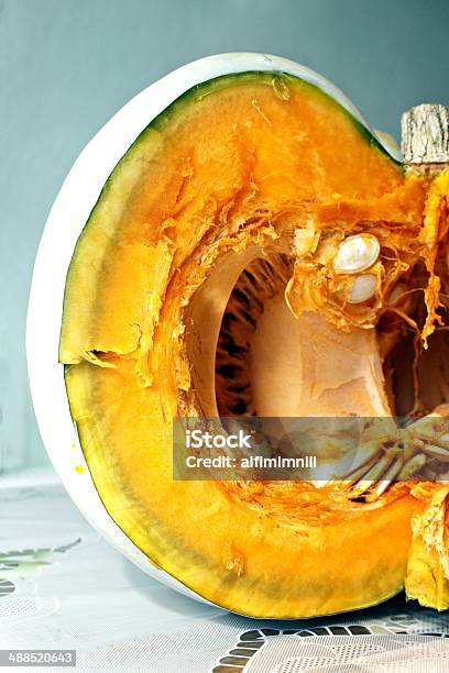 Half Pumpking On The Table Stock Photo - Download Image Now - Autumn, Crop - Plant, Food