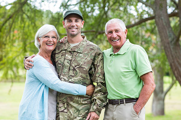 istock Soldier reunited with his parents 488521270