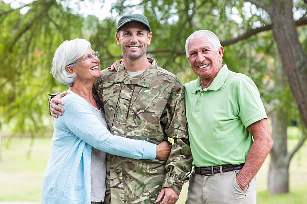 istock Soldier reunited with his parents 488521298