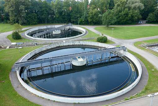 Clarifier tank a sewage treatment plant