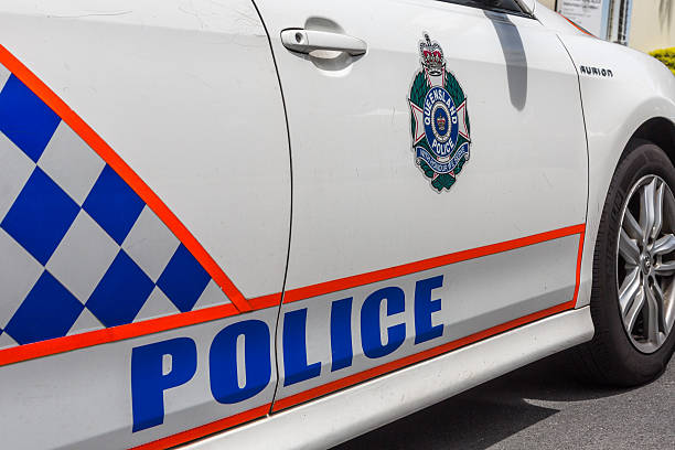 Carro de Polícia em Broadbeach na Gold Coast da Austrália - foto de acervo