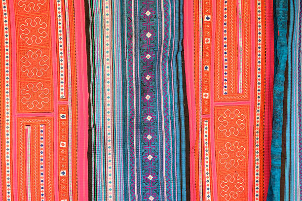 Vietnamese ethnic textile Vietnamese ethnic textile miao minority stock pictures, royalty-free photos & images