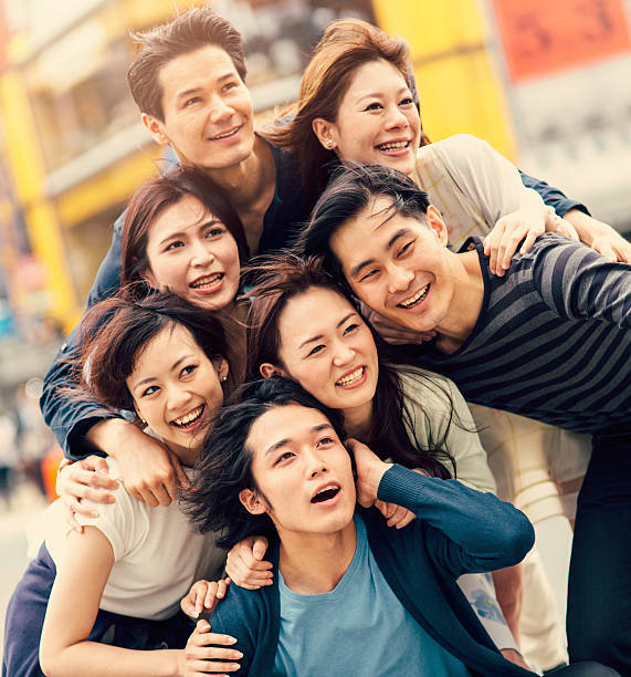 istock Happy japanese friends 488521966