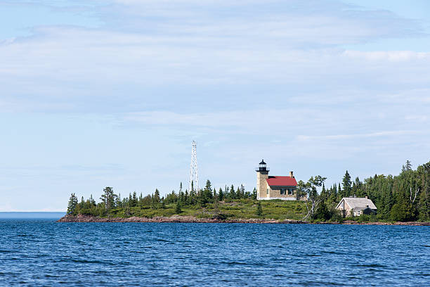 istock Lighthouse on a Peninsula in Lake Superior 488522176