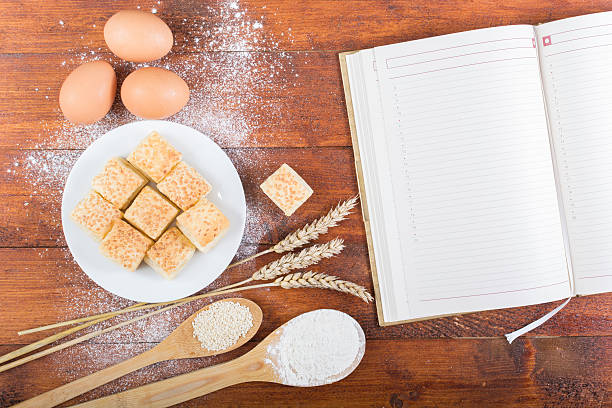 istock Recipe ingredients and kitchen utensils 488522446