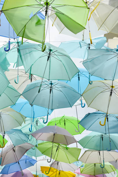 istock Abstract of colorful umbrellas 488523550