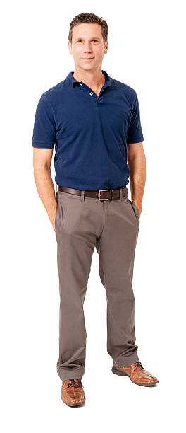 istock Causal businessman with hands in pockets on white 488523922