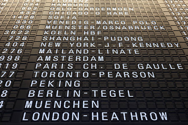 istock Flight information board in Frankfurt Airport 488524182