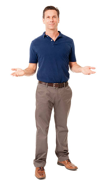 istock Causal businessman gesturing showing on white 488524682
