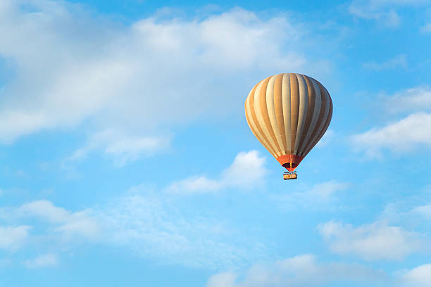 hot air balloon in the sky stock photo