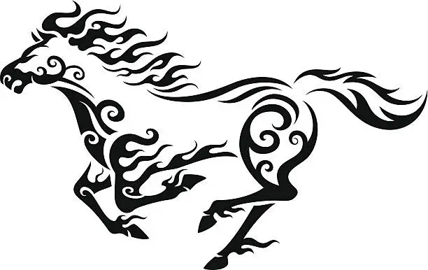 Vector illustration of Horse running