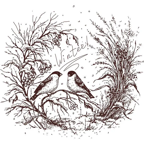 Vector illustration of Sketch of winter frame