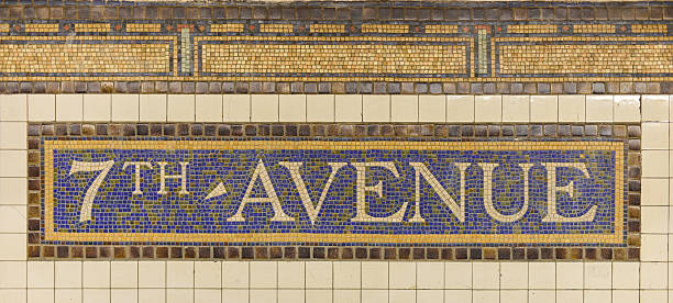 seventh avenue 駅地下鉄サイン - brooklyn new york city retro revival old fashioned ストックフォトと画像