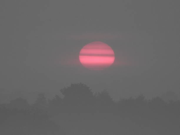 istock Air Traffic Foggy Sunrise 488526228