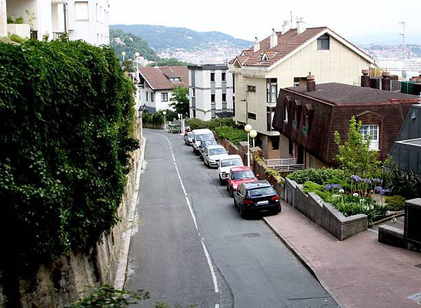 Finding Parking On The Streets Of San Sebastian stock photo