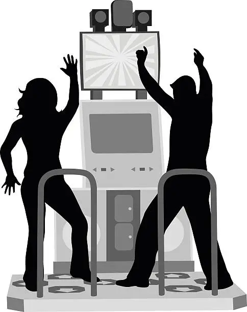 Vector illustration of Arcade Dancing Couple