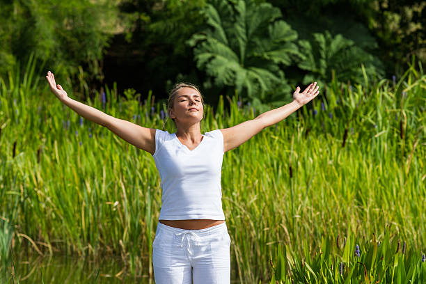 istock 20s blond girl revitalizing herself,reed environment 488530398