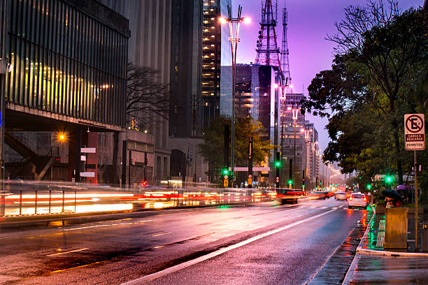 istock Paulista Avenue under a drizzle. 488530724