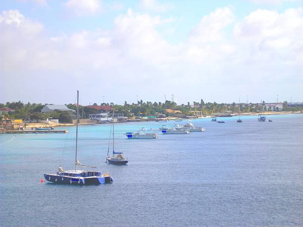 istock boats mooring along the coast background 488536368