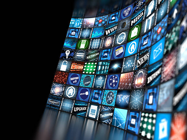 istock Media concept with TV screens 488537014