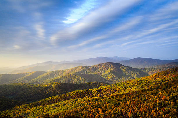 национальный парк шенандоа - blue ridge mountains mountain virginia mountain range стоковые фото и изображения