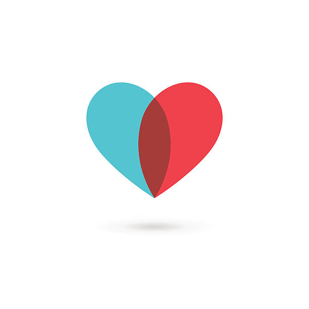 ilustrações, clipart, desenhos animados e ícones de ícone símbolo de coração modelo de design - heart shape healthy lifestyle valentines day romance
