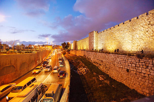 istock Walls of Ancient City at Night, Jerusalem 488540748